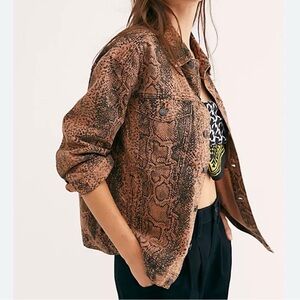 FREE PEOPLE SNAKE TRUCKER JACKET